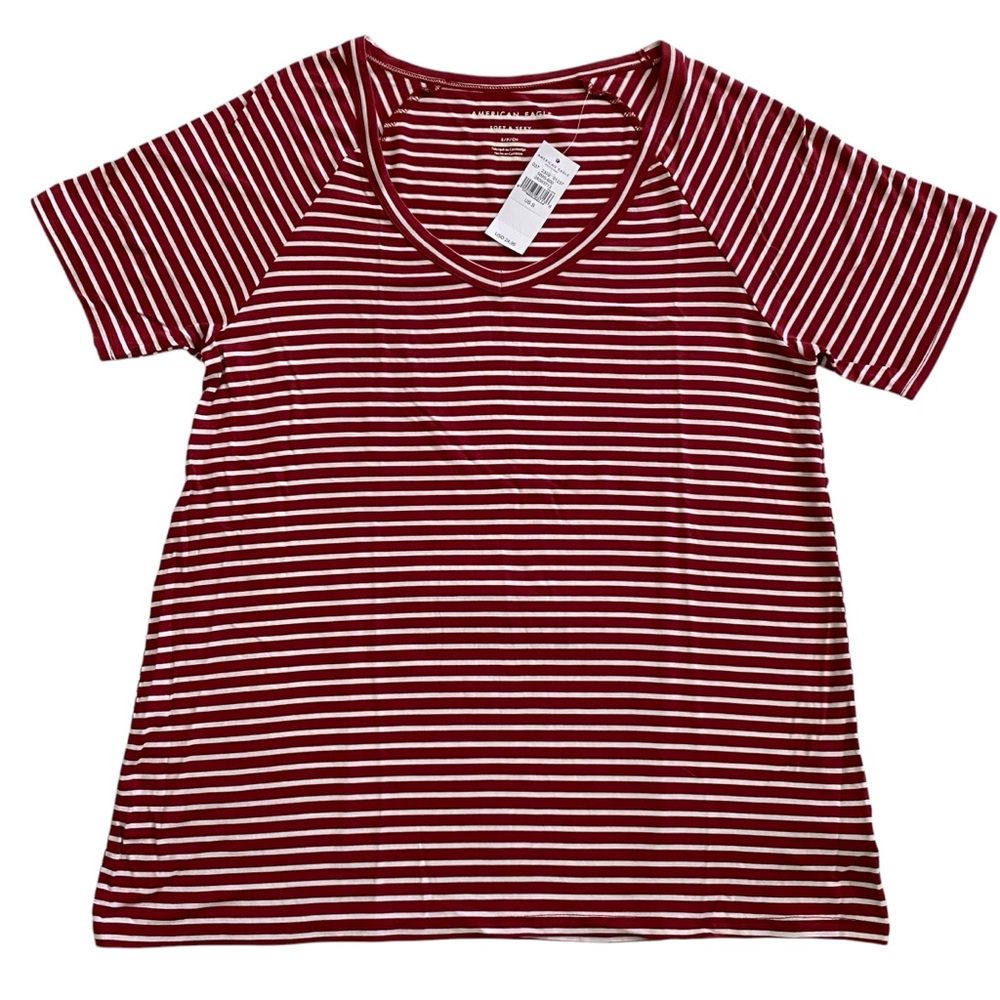 NWT American Eagle Outfitters Soft & Sexy Burgundy & White Stripes Women’s Small